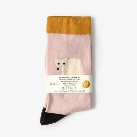 Rolling Bear Socks - Pink