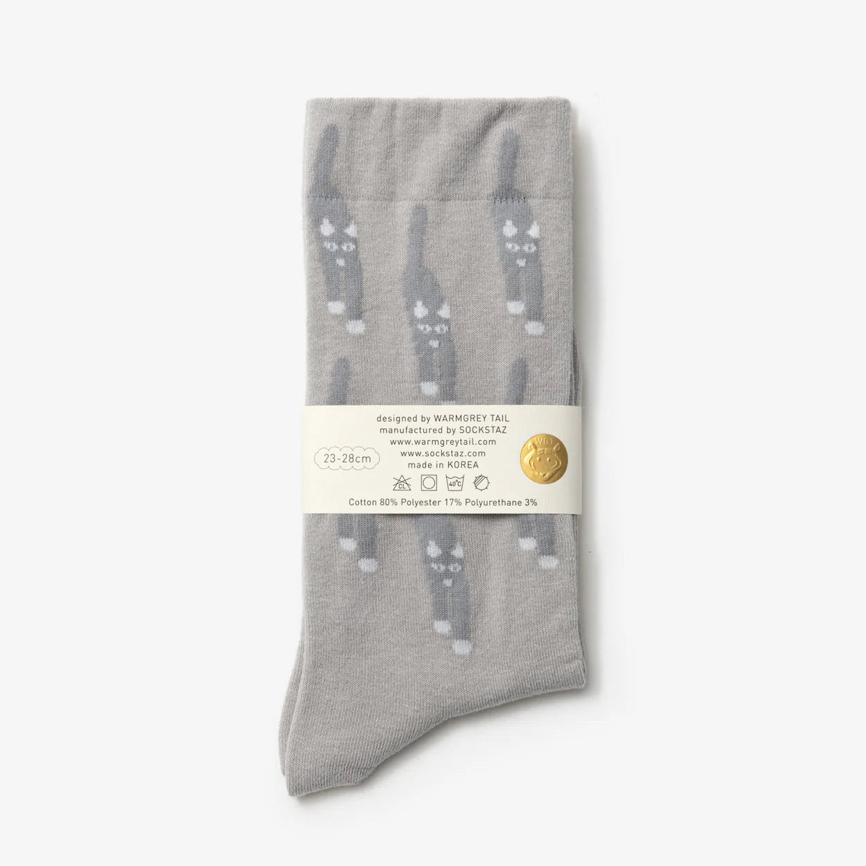 Cat Coming Socks - Grey