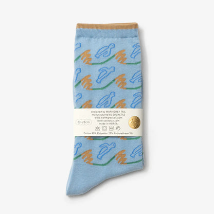 Flying Turtles Socks - Blue