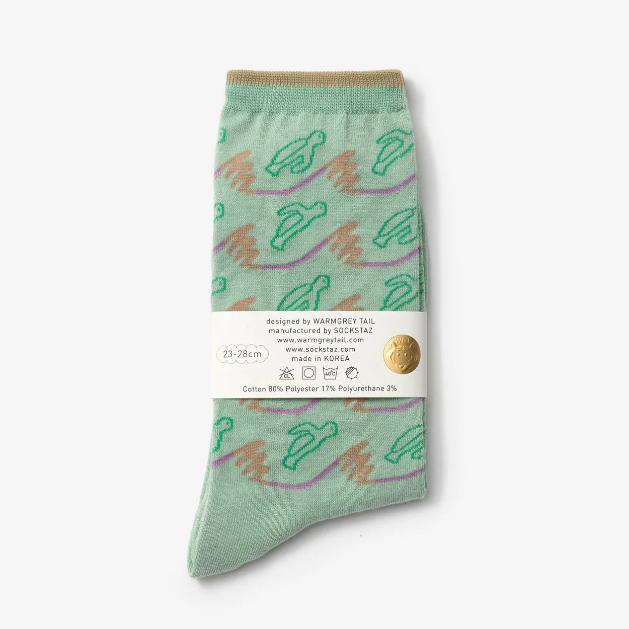 Flying Turtles Socks - Mint