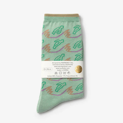 Flying Turtles Socks - Mint