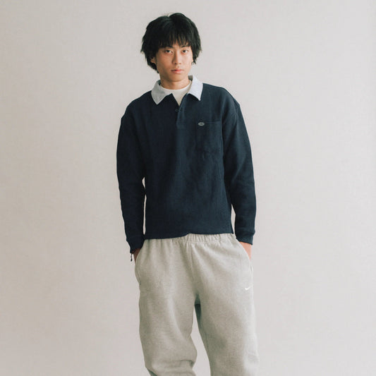 Globe Waffle Long Sleeve Polo