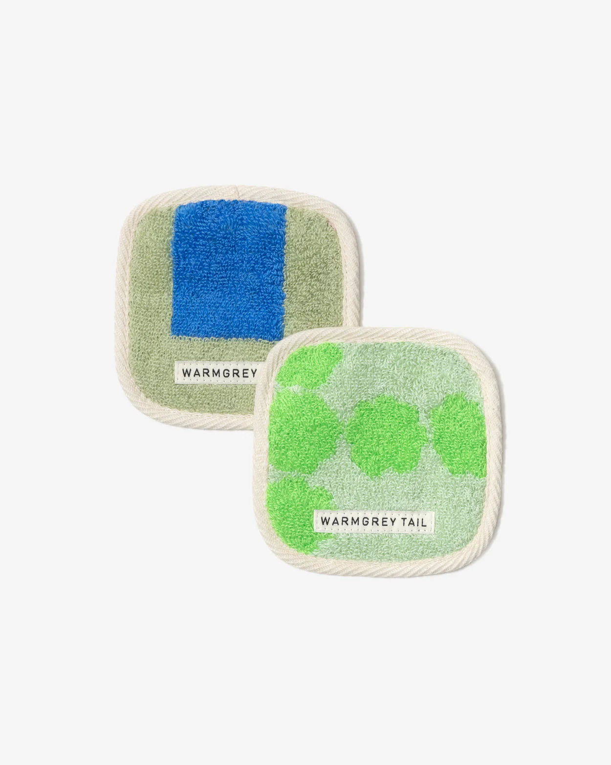 Blossom Check Towel Coaster - Green