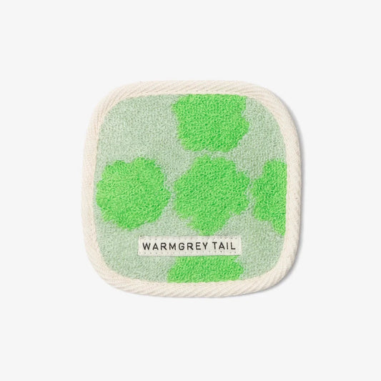 Blossom Check Towel Coaster - Green