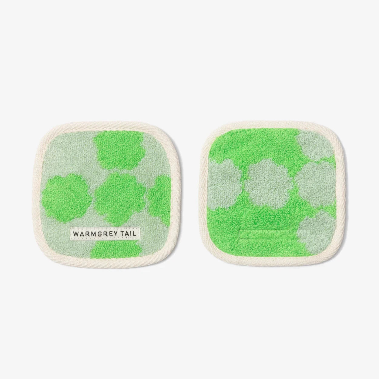 Blossom Check Towel Coaster - Green