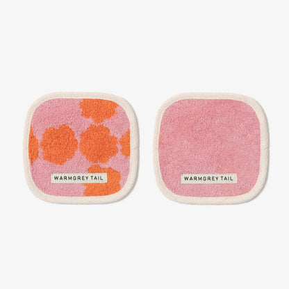 Blossom Check Towel Coaster - Pink