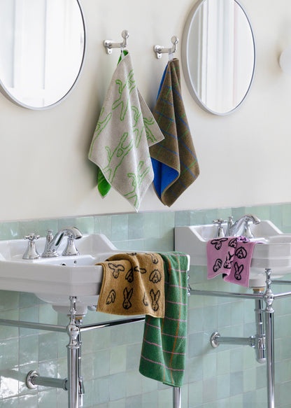 Tile Face Towel - Deep Green