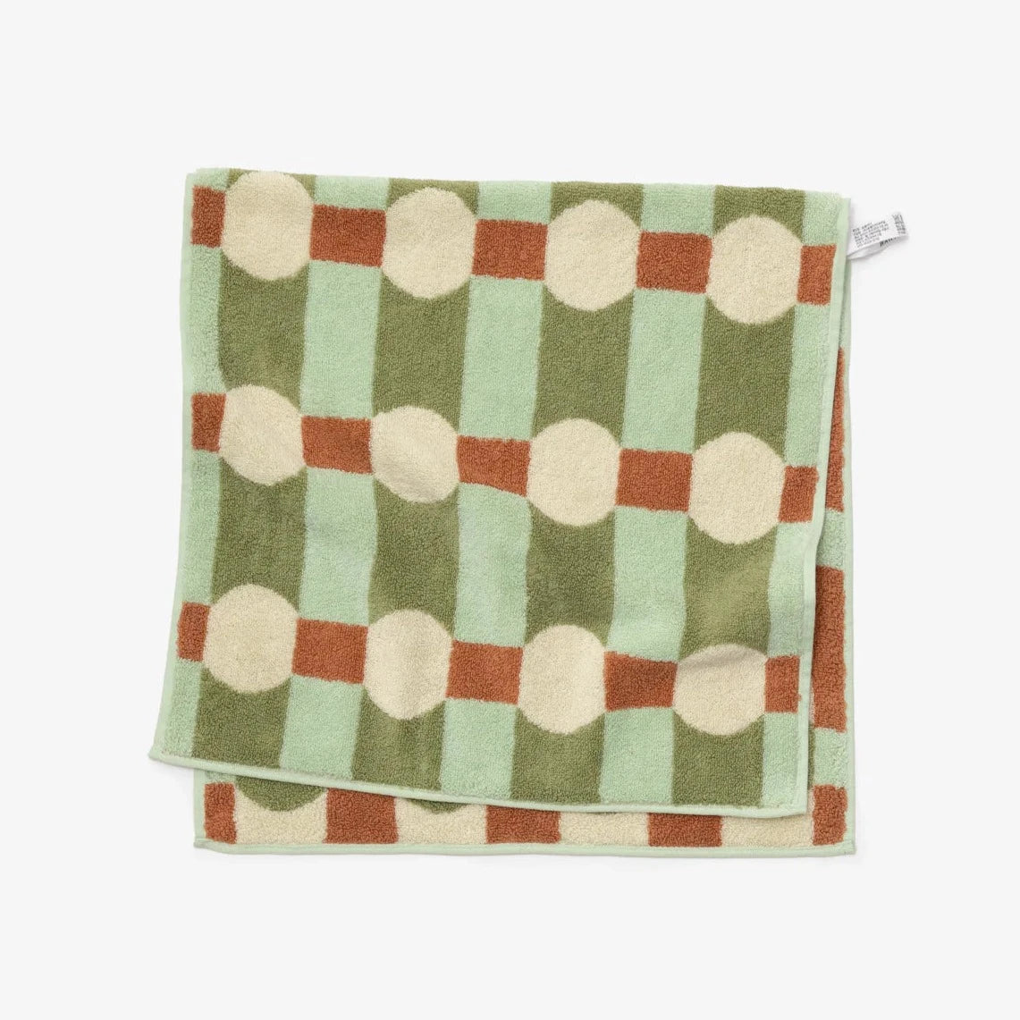 Dot Check Towel - Cream on Mint